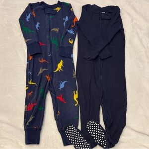 Hanna Andersson Multicolor Dinosaur and Navy Footies
